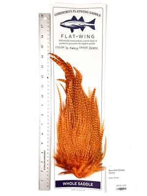 Bleached Grizzly dyed Honey - Ewing x Cordeiro's Flatwing Saddle - Bronze (#709)