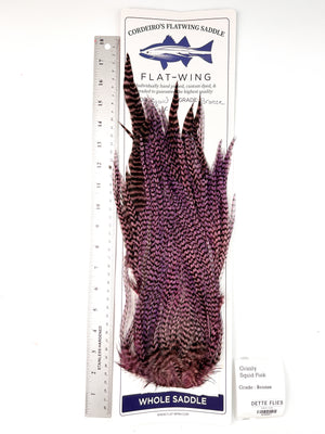 Grizzly dyed Squid Pink - Ewing x Cordeiro's Flatwing Saddle - Bronze (#891)