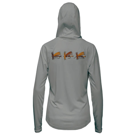 Rep Your Water Women's Merino Breeze Sun Hoody - Retro Flies