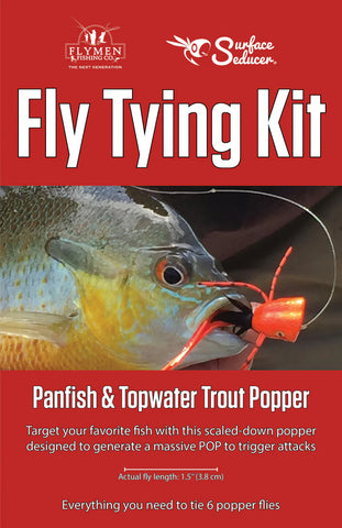 Flymen Fly Tying Kit: Surface Seducer Panfish & Topwater Trout Popper