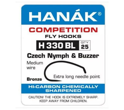 Hanak Competition Fly Hooks - H333BL Barbless Czech Nymph & Buzzer Hook