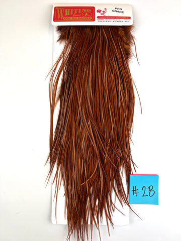 dyed Brown - Pro Grade - Whiting Midge Rooster Saddle