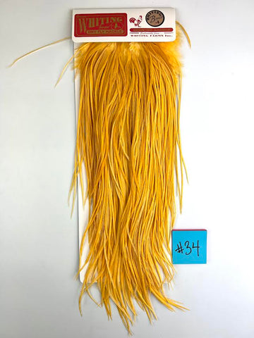 dyed Golden Straw - Bronze Grade - Whiting Midge Rooster Saddle