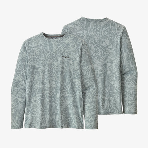 Patagonia Men's Long-Sleeved Capilene Cool Daily Fish Graphic Shirt - Agave: Light Plume Grey