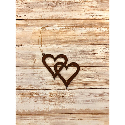 Universal Ironworks | Rustic Double Heart Ornament