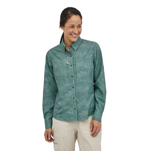 Patagonia Long-Sleeved Sol Patrol Shirt - Women's Rock Cycle Multi Small / Current Blue XS